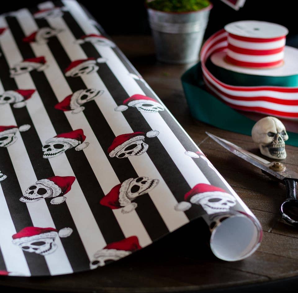 Santa Skull Gift Wrap (8ft Roll)