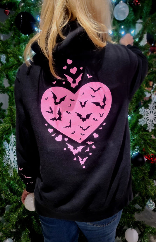 Haunted LOVE Bats Hooded Sweatshirt