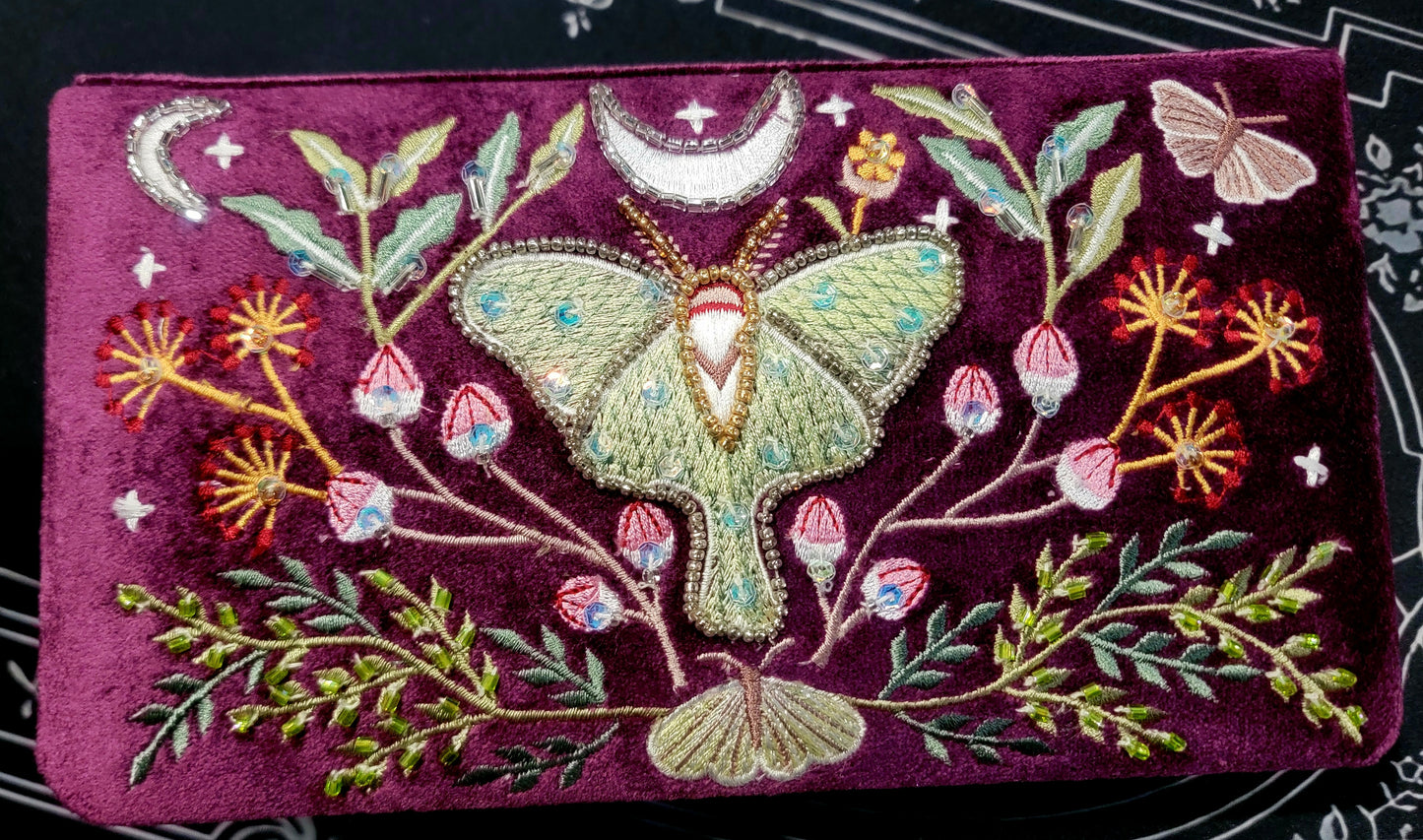 Spiritual Velvet Embroidered Vanity Box with Bead Details