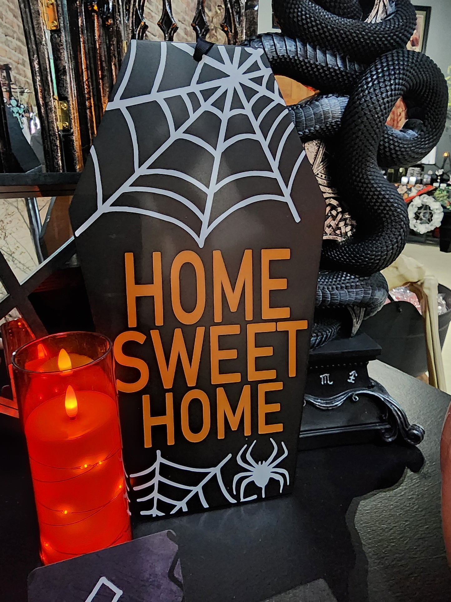 Coffin Home Sweet Home Sign