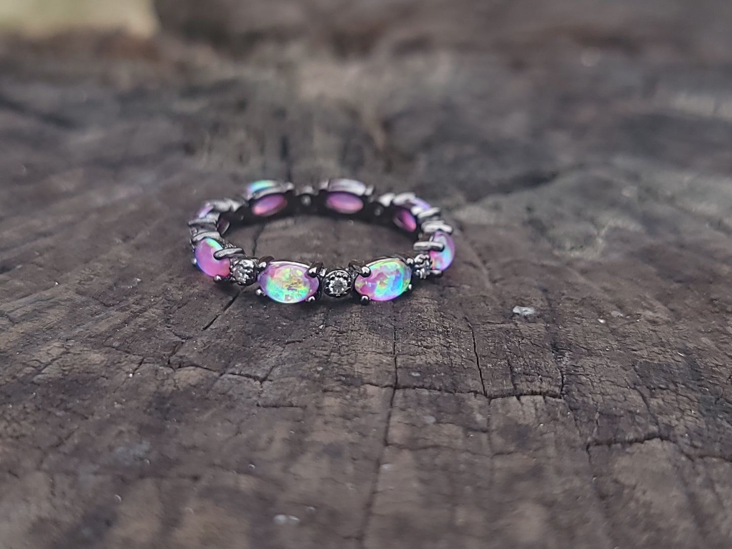 Purple Opal Gemstone Ring