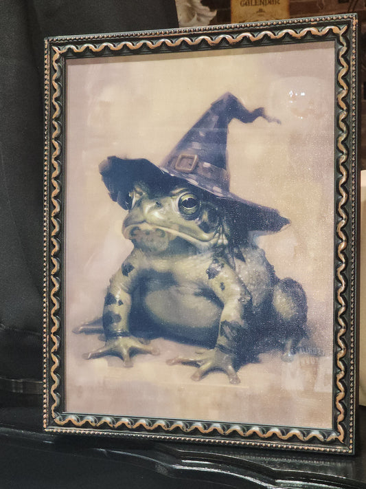 Mystical Toad Framed Canvas Print