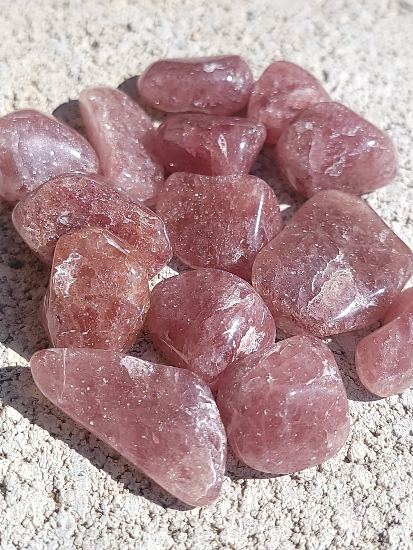 Tumbled Strawberry Quartz Crystal Stone