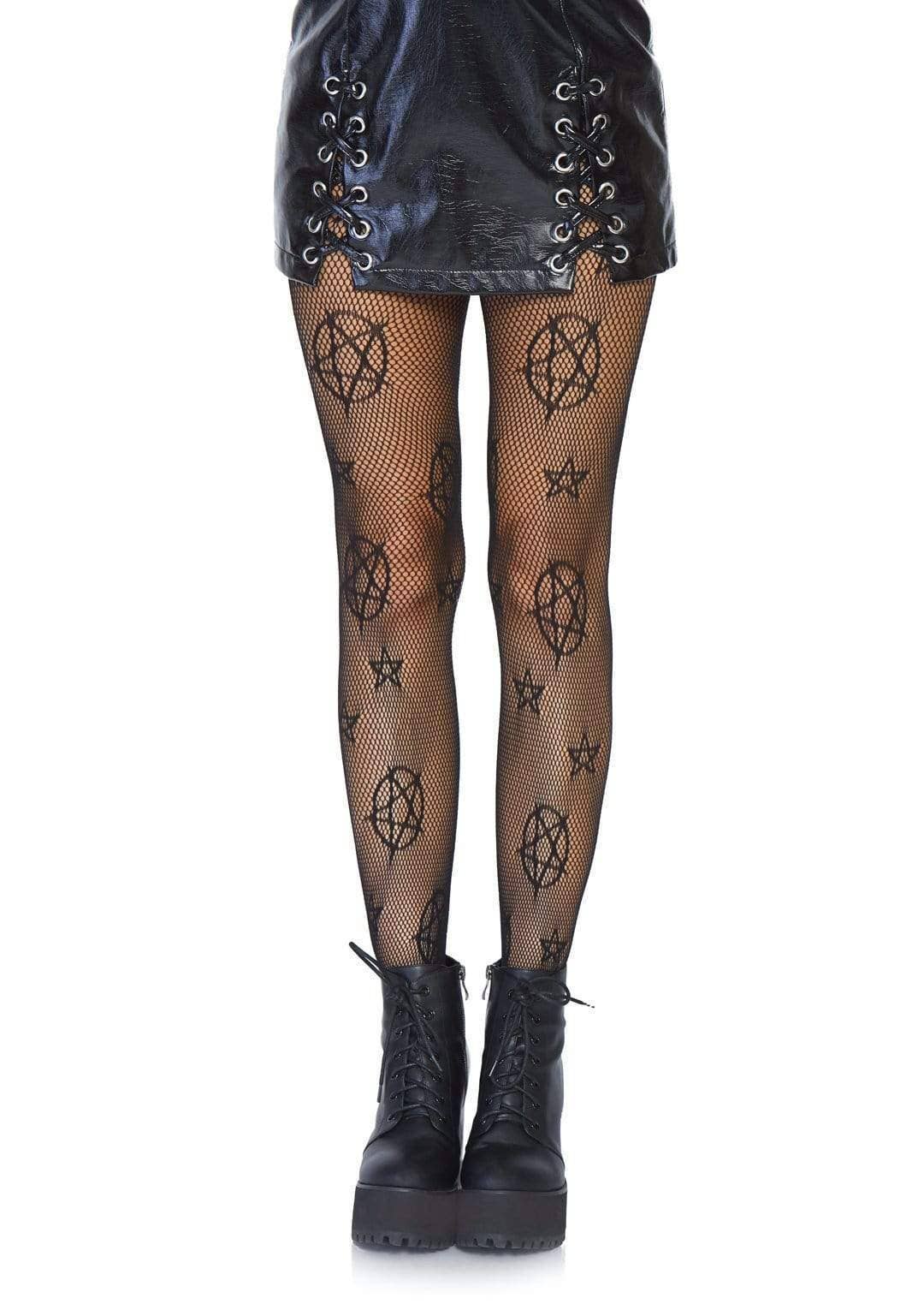 Pentagram Occult Net Tights Stockings