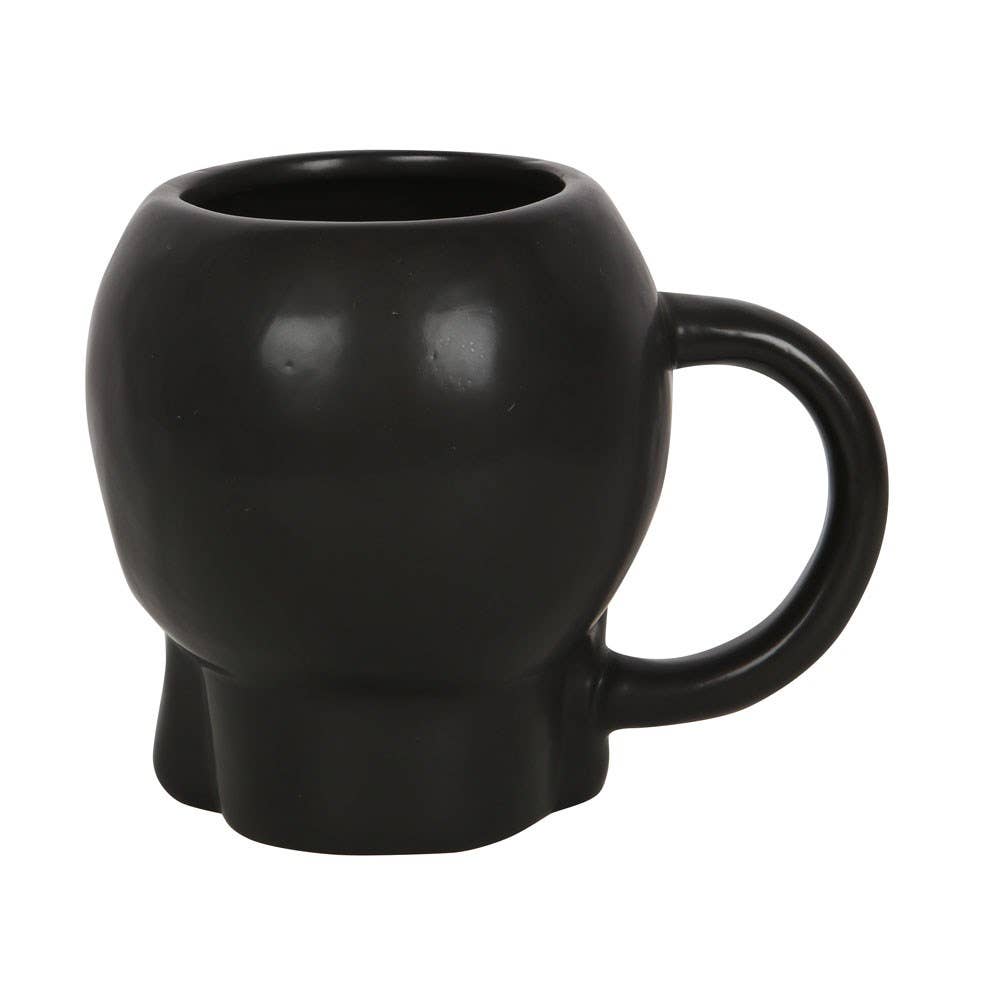 Matte Black Gothic Halloween Skull Mug