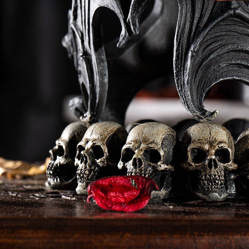 Vampire Bat with Skulls Candle Holder - Bottle Holder