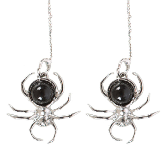 Pendientes de araña de obsidiana