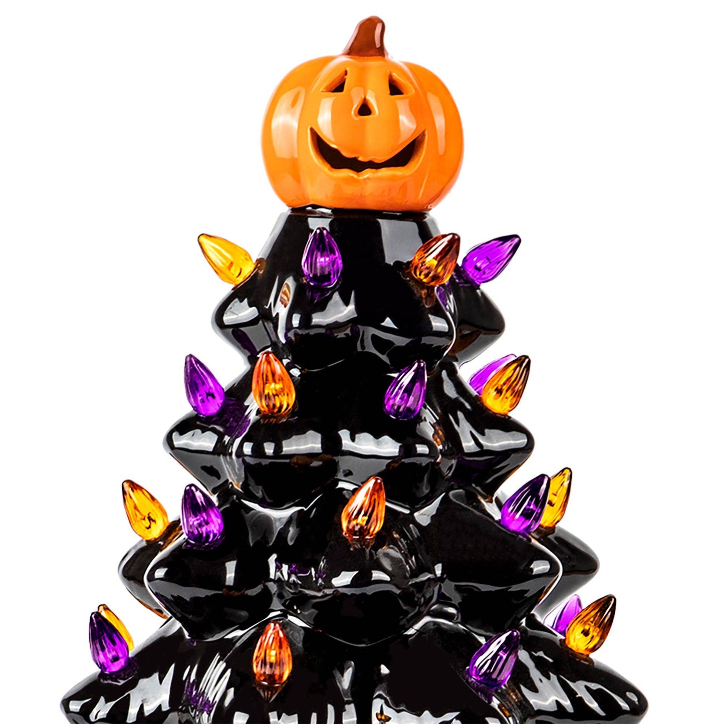 Árbol de Halloween iluminado de cerámica