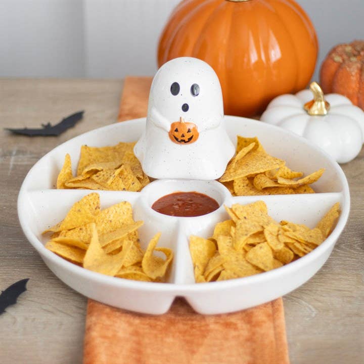 Ghost Chip & Dip Snack Serving Dish