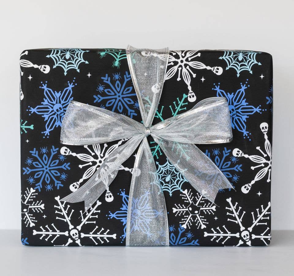 Skull Snowflake Gift Wrap (8ft Roll)