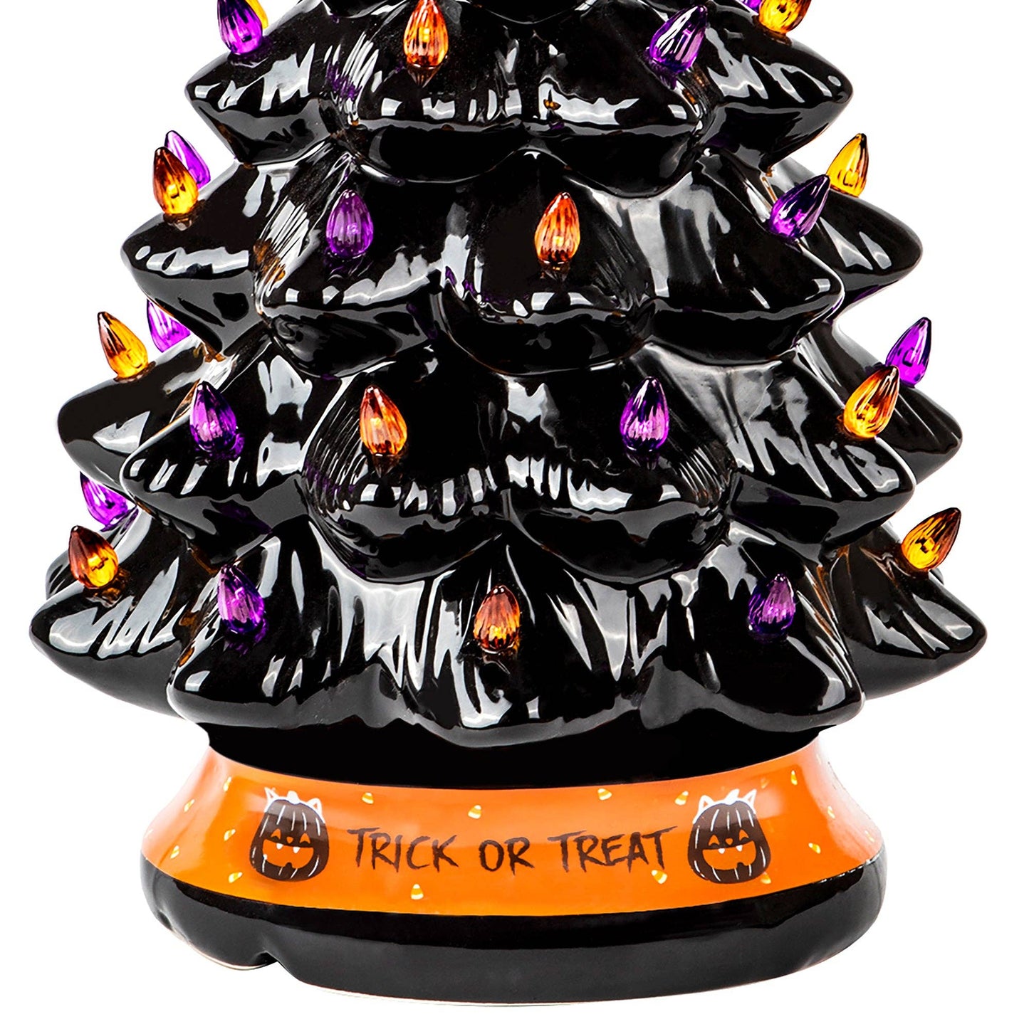 Árbol de Halloween iluminado de cerámica