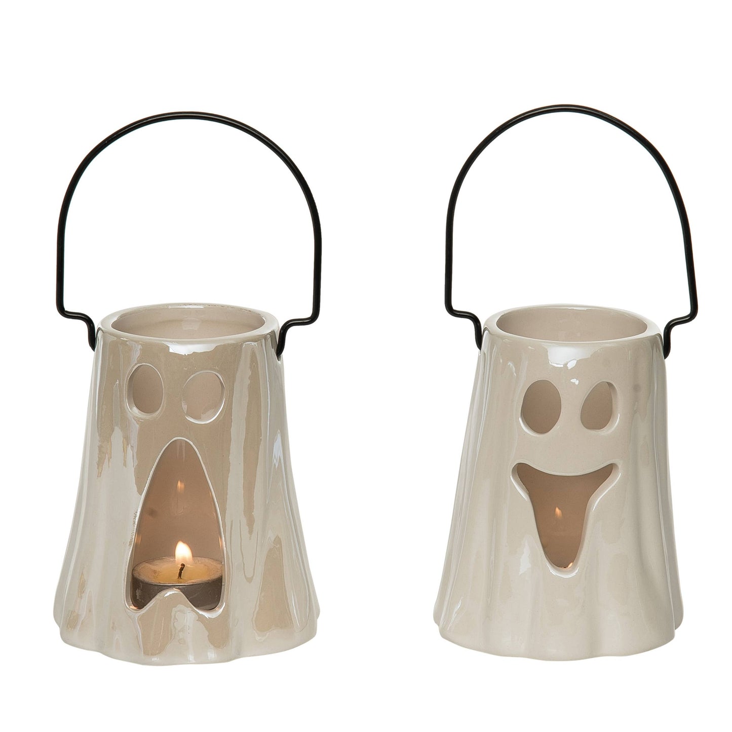 OFERTA Candelabro votivo de resina con forma de fantasma perlado de Halloween