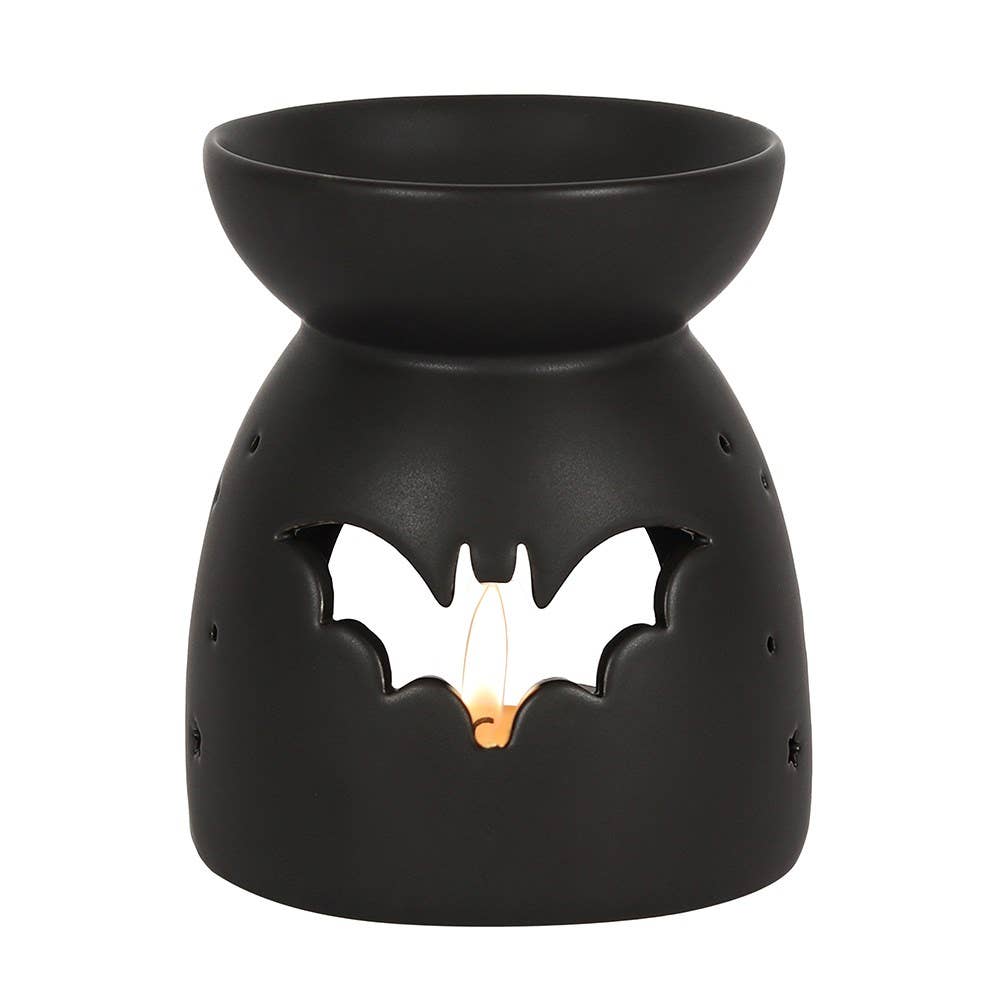 Gothic Black Bat Cut Out Oil Burner and Wax Warmer