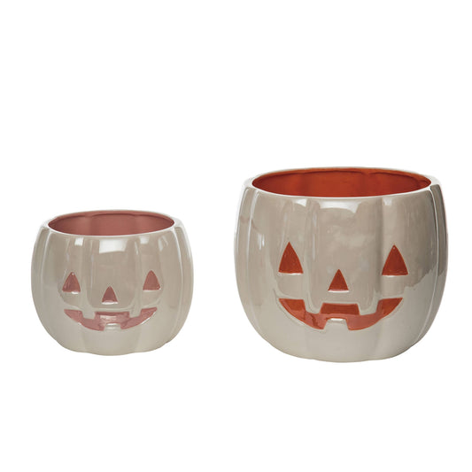 Halloween Pumpkin Snack Bowls Set of 2