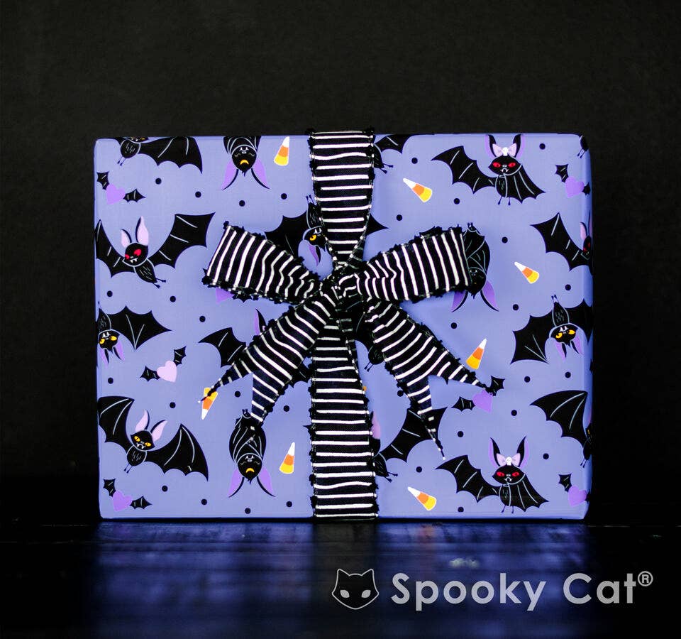 Cute Bat Halloween Gift Wrap (1 Sheet)