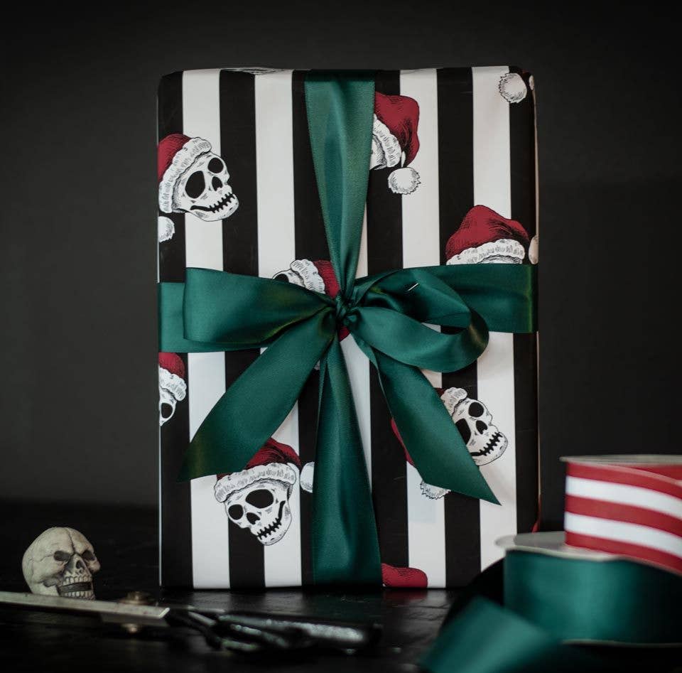 Santa Skull Gift Wrap (8ft Roll)