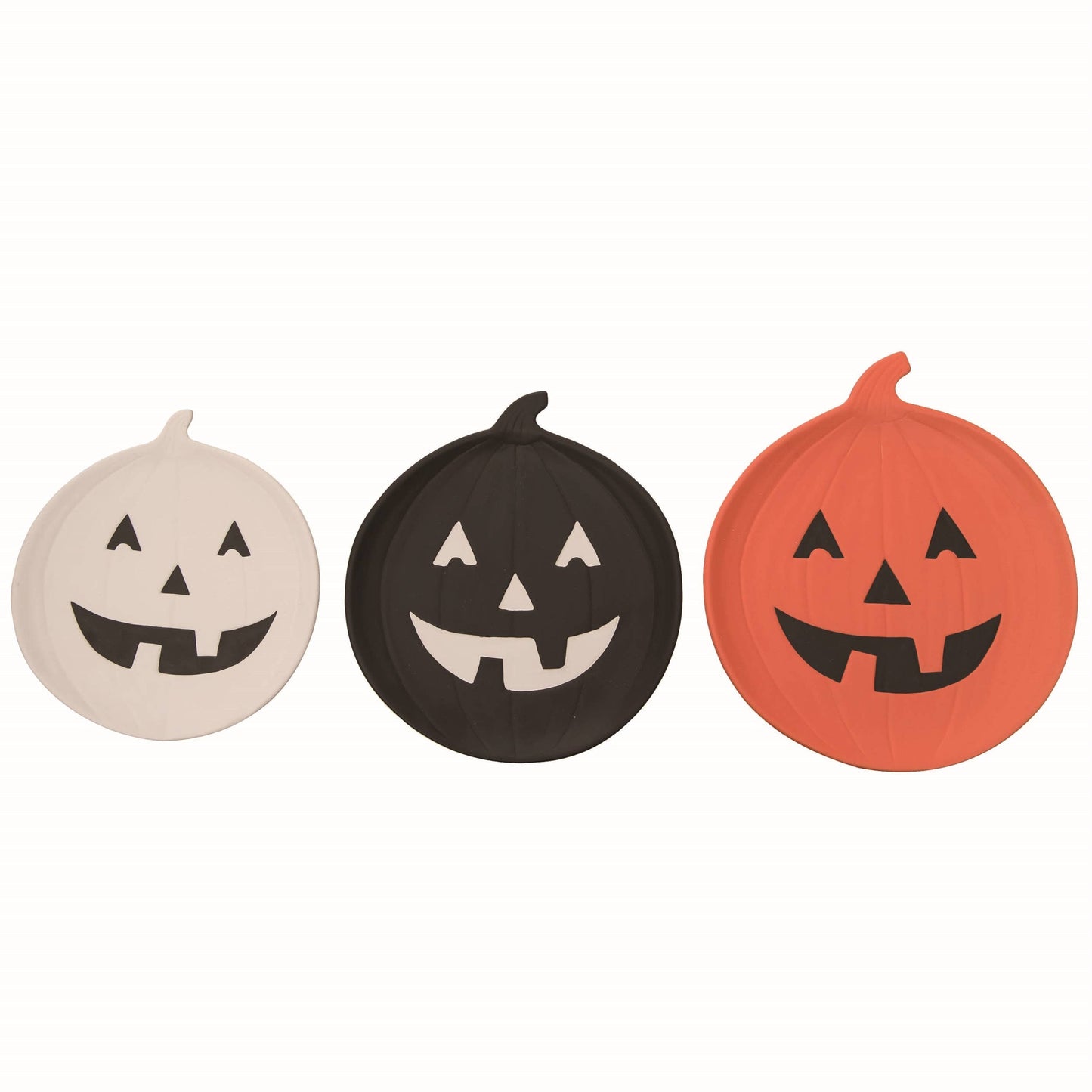 OFERTA Juego de 3 platos de Halloween con forma de calabaza de Dolomite de 10,5 pulgadas: Multicolor / 100 % DOLOMITA