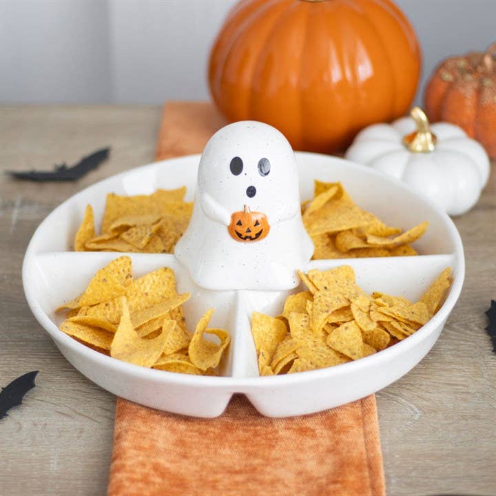 Ghost Chip & Dip Snack Serving Dish