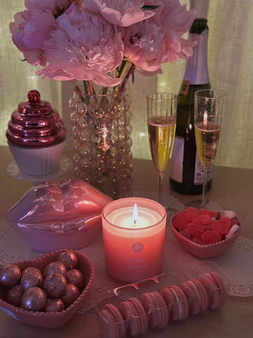 POUTY LIPS - Perfect for Valentines Day Pretty in Peony Glass Candle