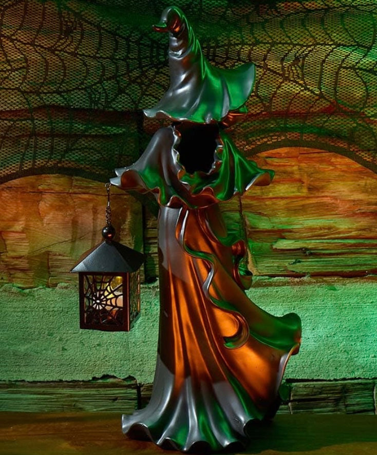 Witch statue with lantern XL