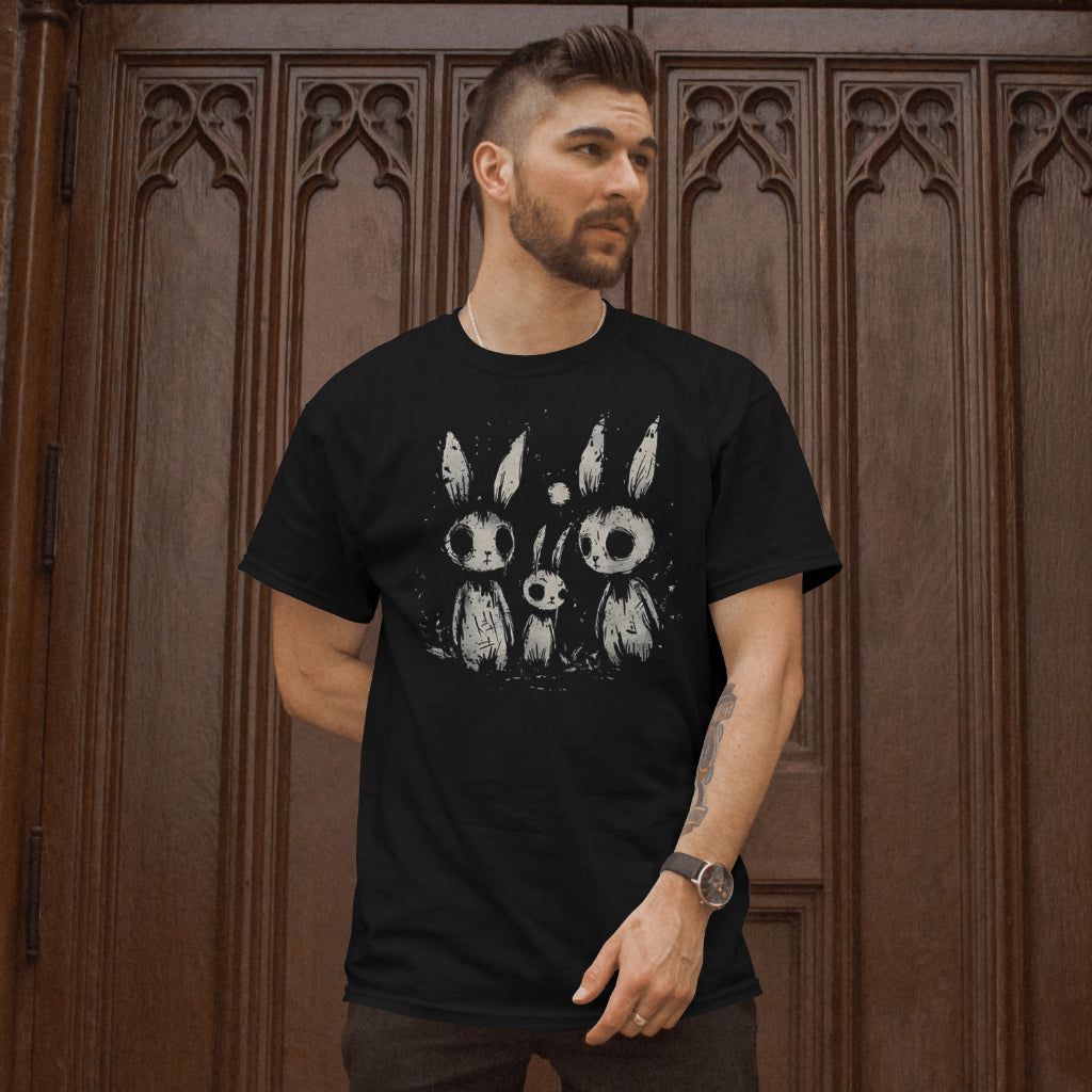 Creepy Bunnies Unisex T-Shirt-Black