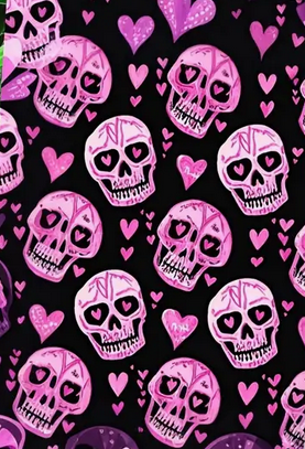 Pink Skeleton Hearts Plush Blanket Throw Large