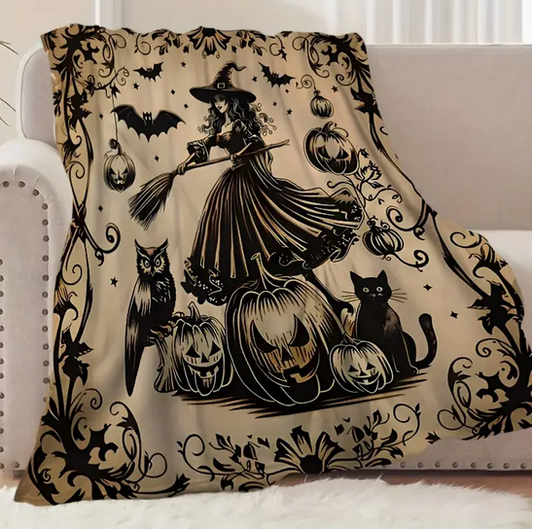 Witch Lovers Flannel Plush Blanket Throw