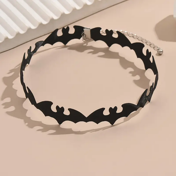 BAT Black Choker Necklace