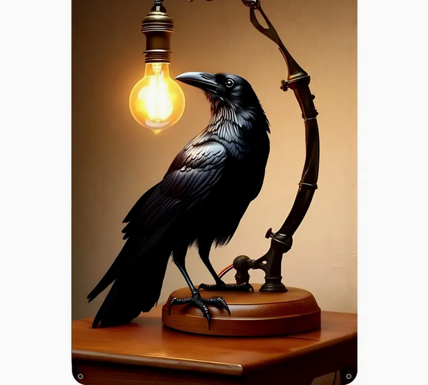 Crow Lamp Wall Art