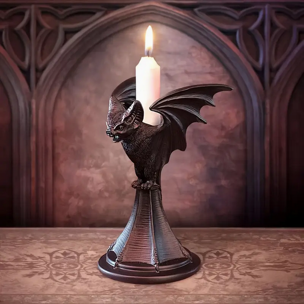 Gothic Bat Gargoyle Candle Holder