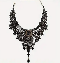 Vintage Goth Lace Choker Necklace