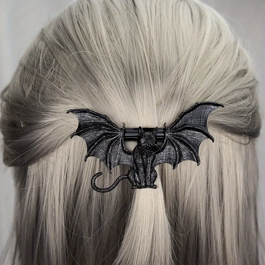 Gothic Black Bat Wing Cat Hair Clip