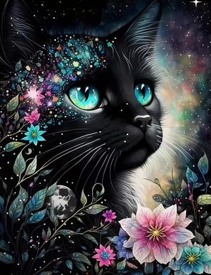 Magical Cat diamond art kit