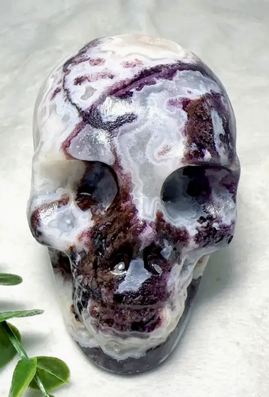 Purple Sphalerite Crystal Skull (medium)