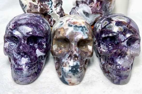 Purple Sphalerite Crystal Skull (medium)