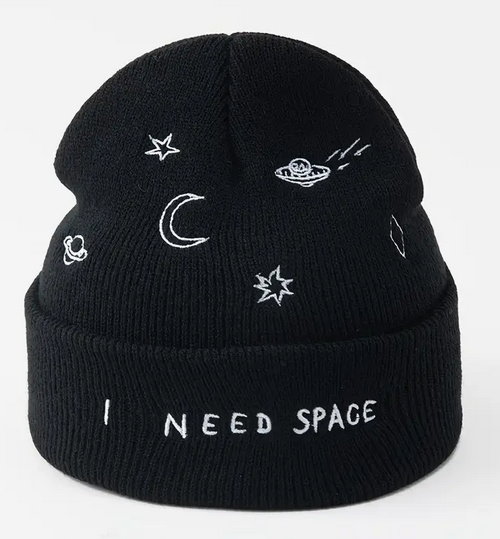 "I Need Space" Embroidery Beanie