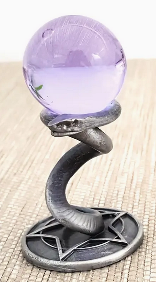 Snake-Inspired Crystal Ball Holder