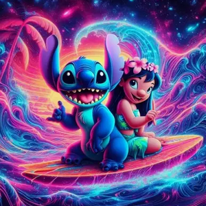 Neon Lilo and Stitch diamond art kit