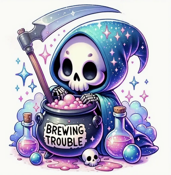 Kawaii Grim Brewing Trouble diamond art kit