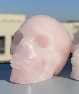 Rose Quartz Crystal Skull