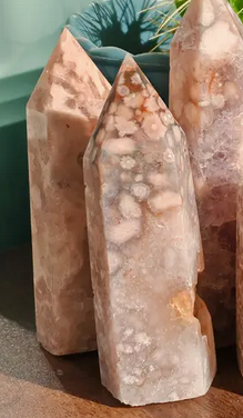 Cherry Blossom Agate Crystal Tower