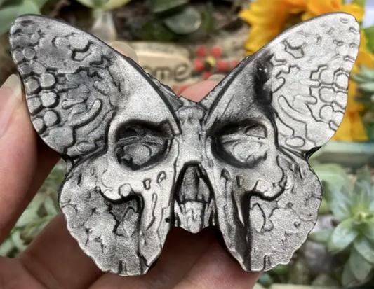 Silver Obsidian Death moth crystal