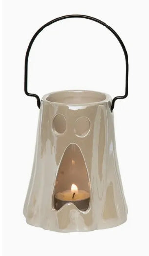 OFERTA Candelabro votivo de resina con forma de fantasma perlado de Halloween