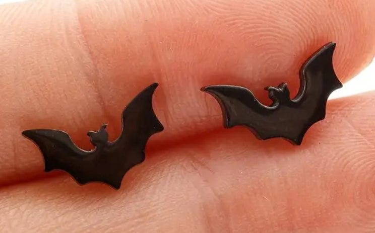 Baby bat stud earrings