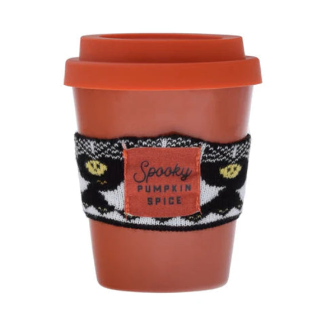 Spooky Pumpkin Spice Large Glass Coffee Mug Candle