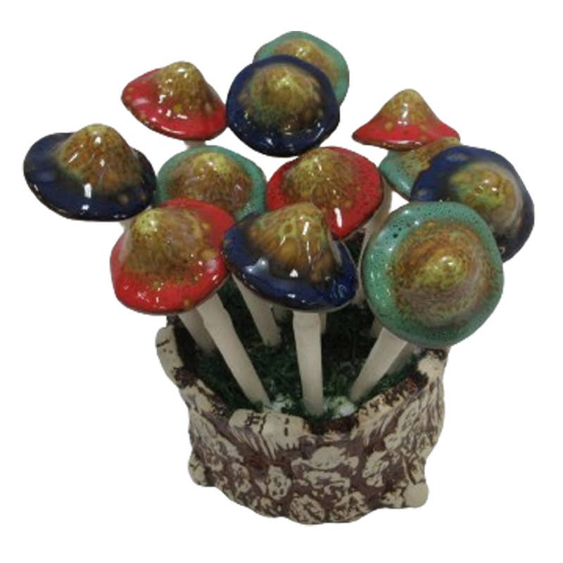 Ceramic Mushroom Garden Pick