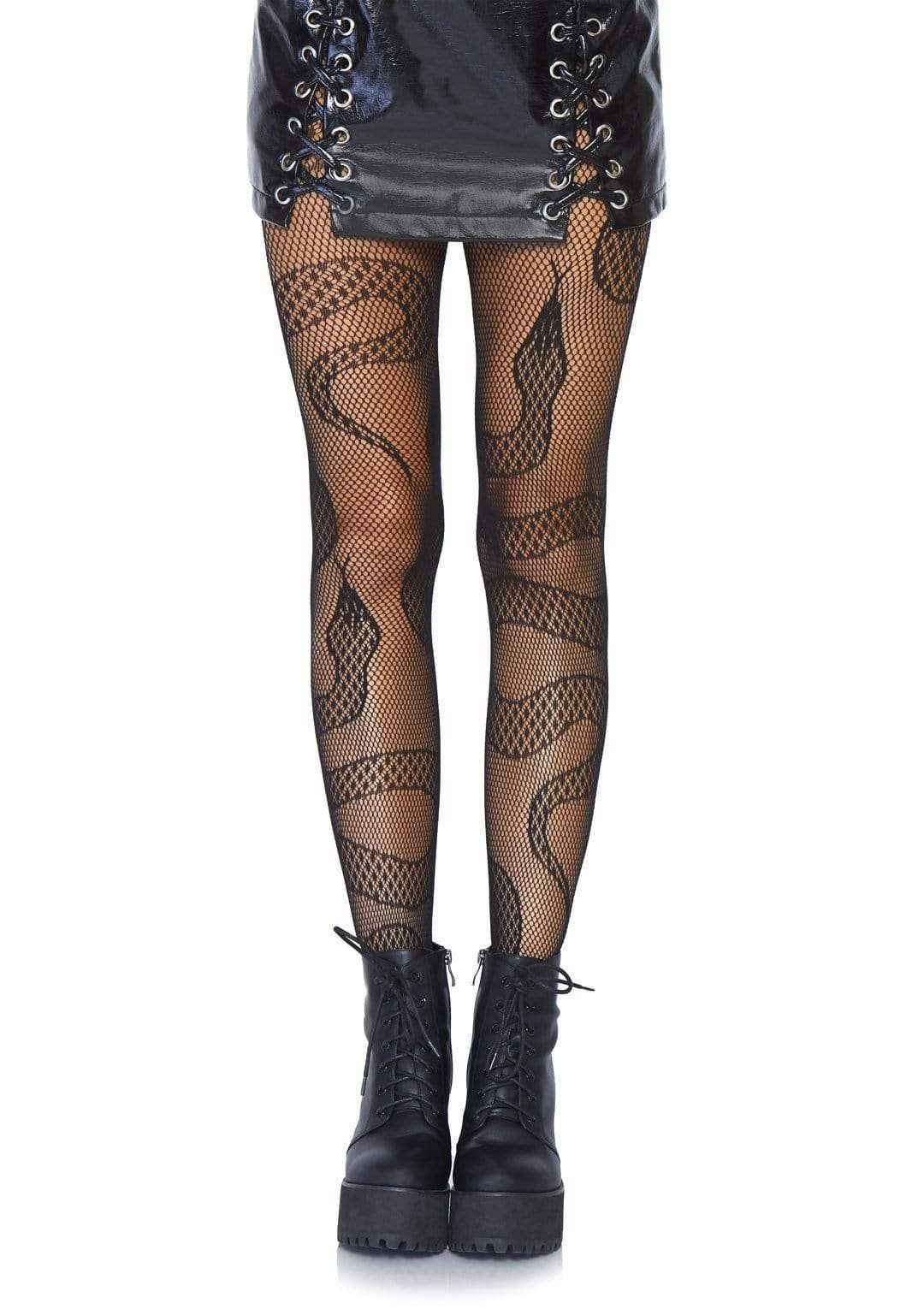 Black Snake Net Tights