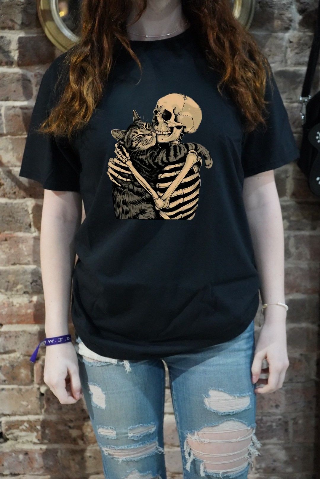 Cat and Skeleton Best Friends T-Shirt