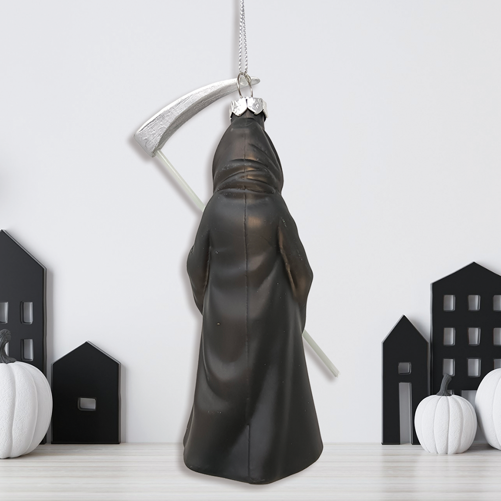 Grim Reaper Horror Glass Ornament