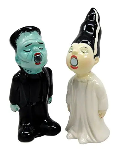 Kissing Frankenstein & Bride Salt & Pepper Shaker Set